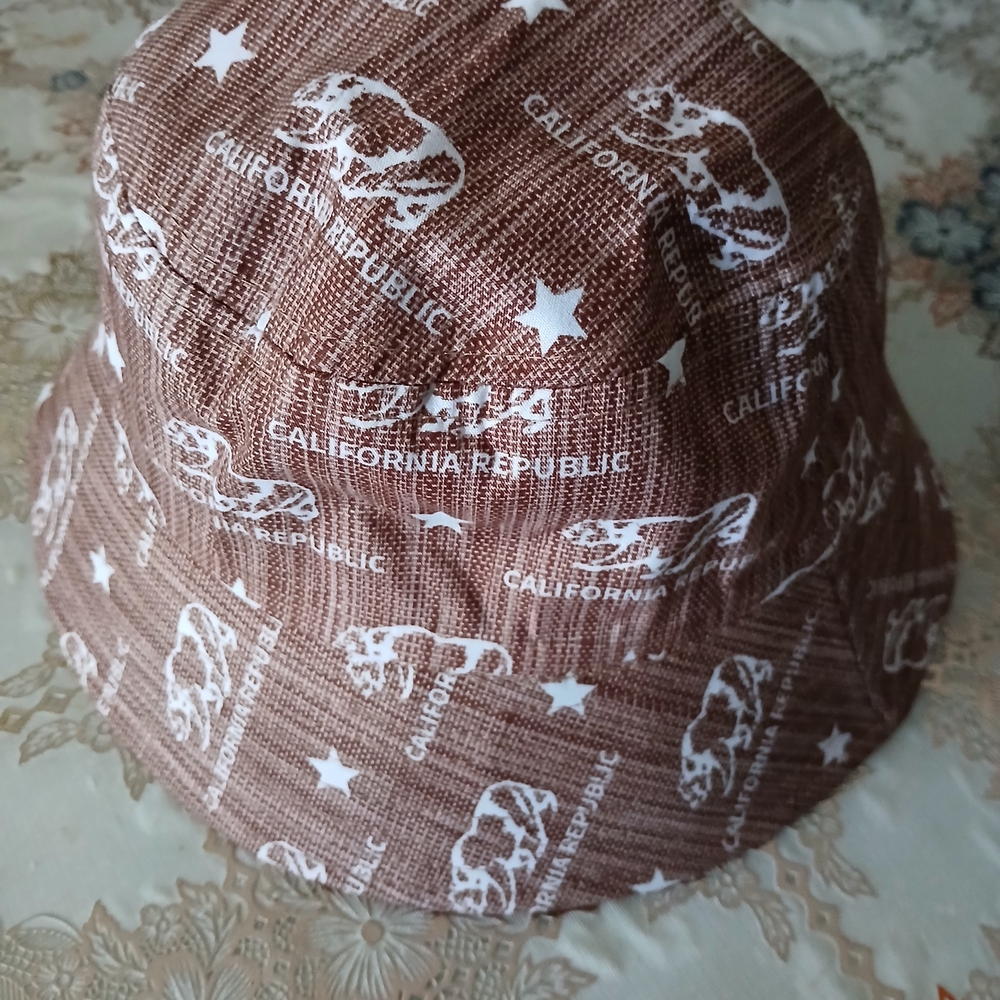 Brown California  Bucket Hat 100% cotton